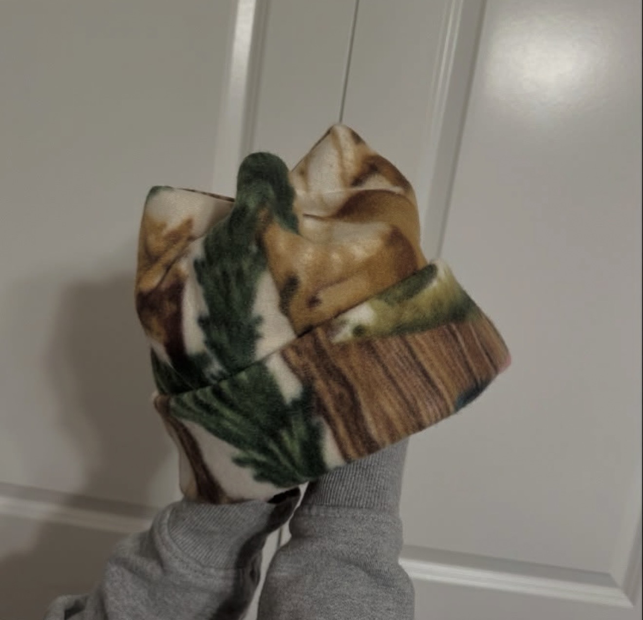 Topstitch beanie — Forest Camo Split